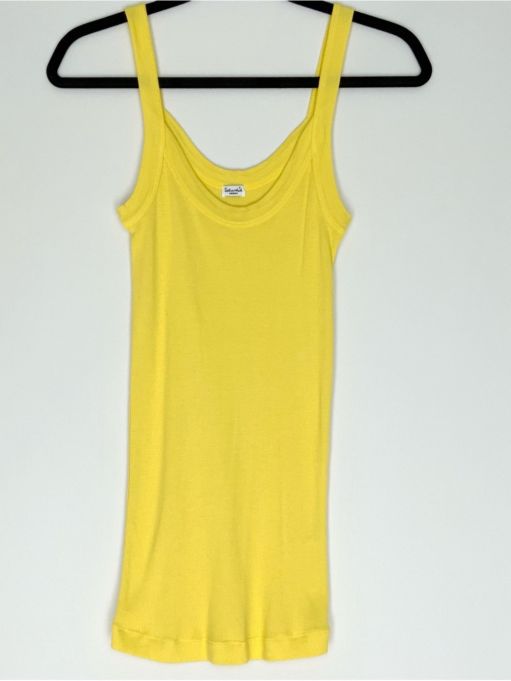 Splendid Lemon Yellow Ribbed Knit Stretch Wide Strap Tank M